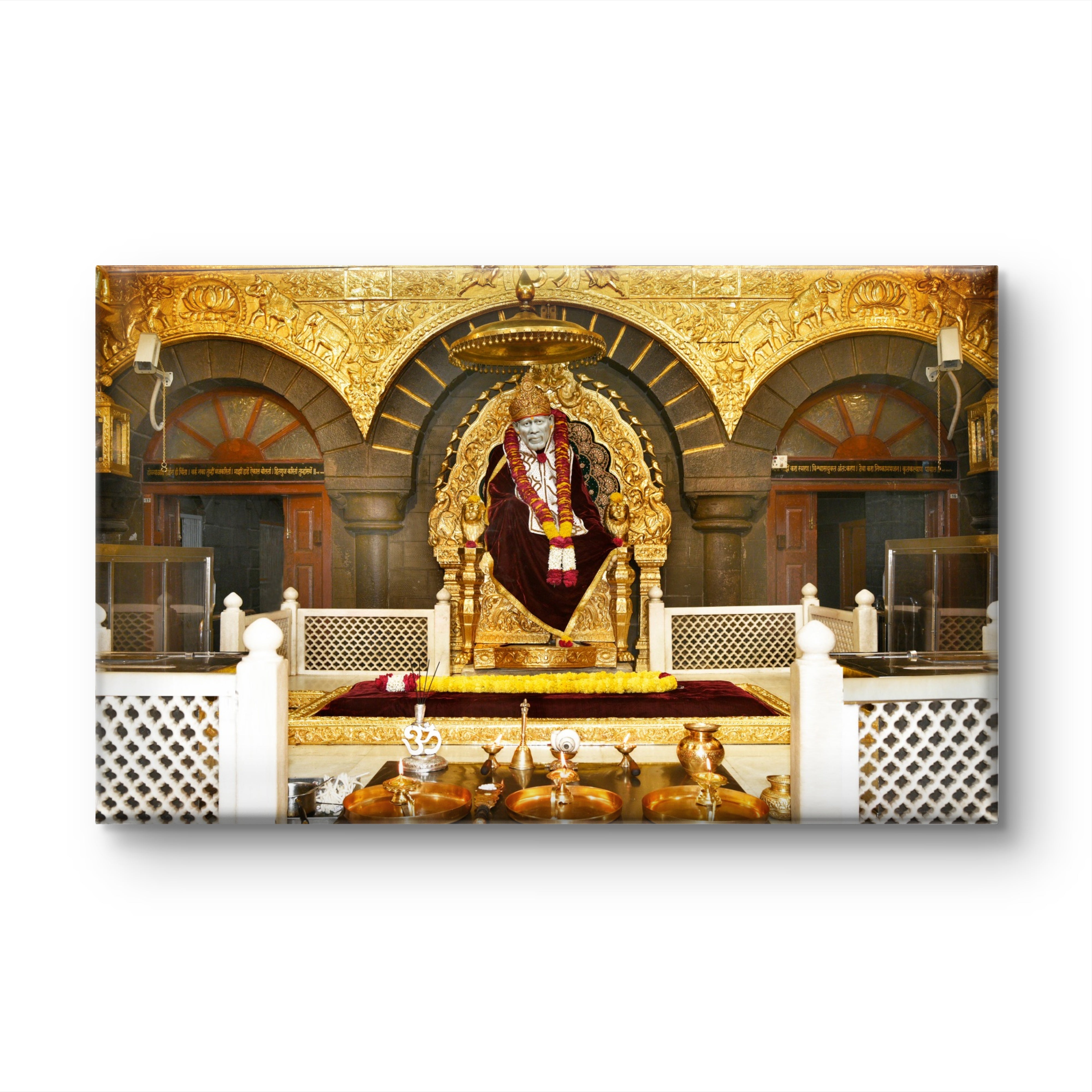 Hemant art Shirdi Sai Baba Samadhi Photo Canvas Wall Art – Spiritual Home Decor for Puja Room & Meditation Space